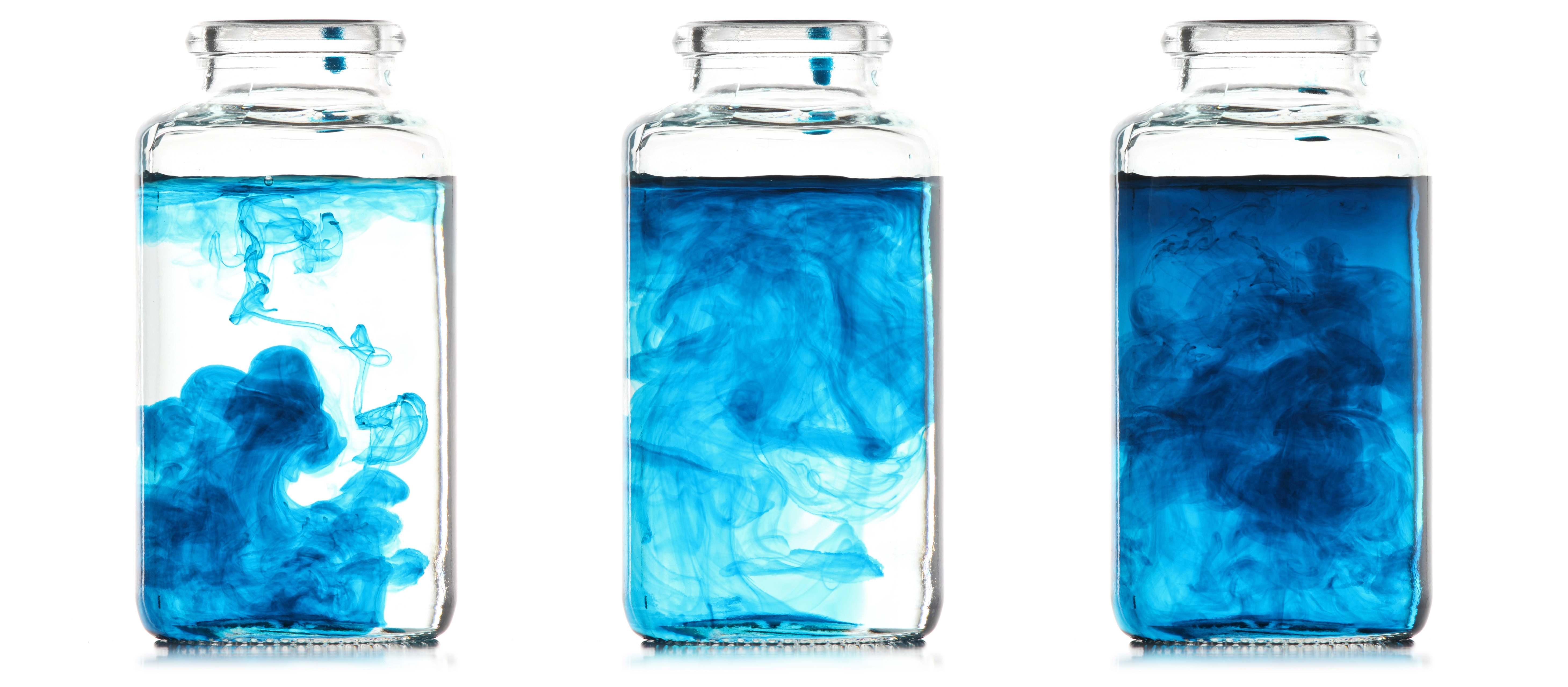 Diffusion inside a bottle of water